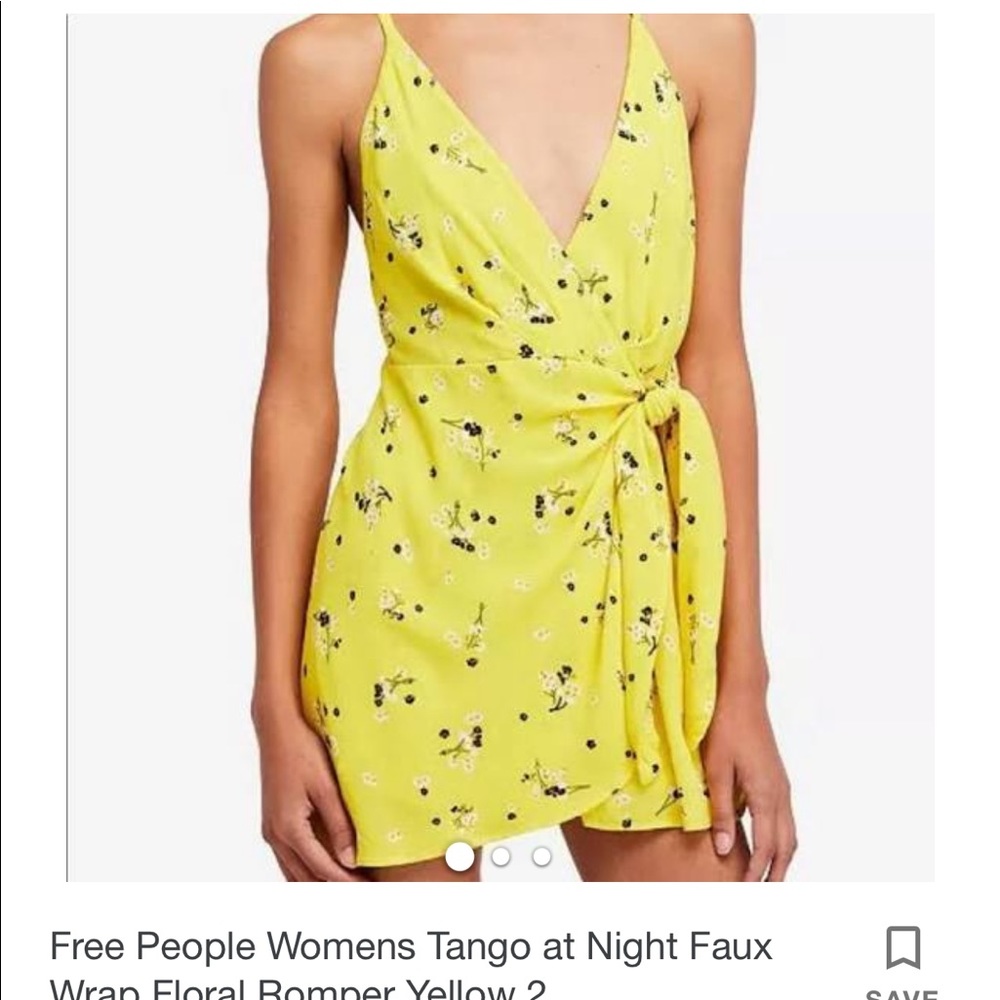 YELLOW FREE PEOPLE ROMPER Size 8